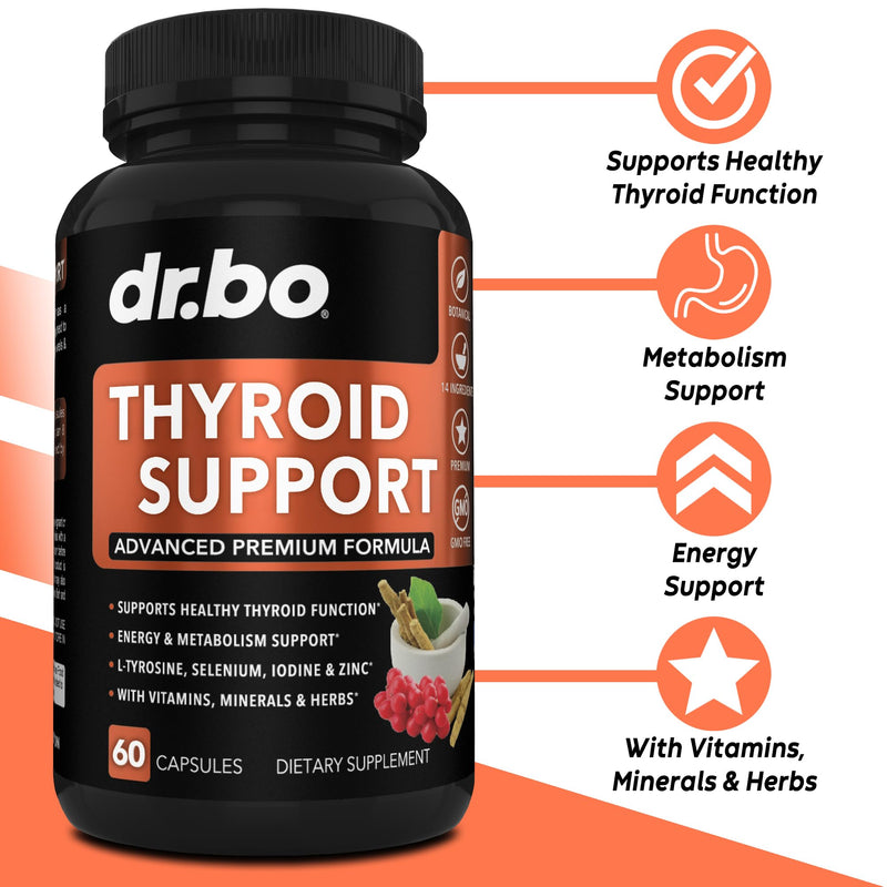 Thyroid Support & Adrenal Focus Drops - Thyroid Supplement Complex with L-Tyrosine Selenium Iodine & Organic Adrenal Support Supplements Focus Liquid Drops - Natural Brain and Memory Fatigue Attention