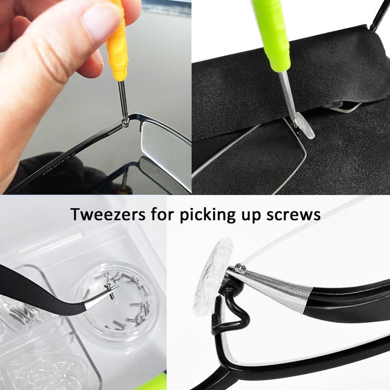 [Australia] - PTSLKHN Screw-in Eyeglass Nose Pads, Glasses Nose Pads Replacement Kit, 12 Pairs of Soft Silicone Nose Pads for Eye Glasses, Sunglasses and Presbyopes 