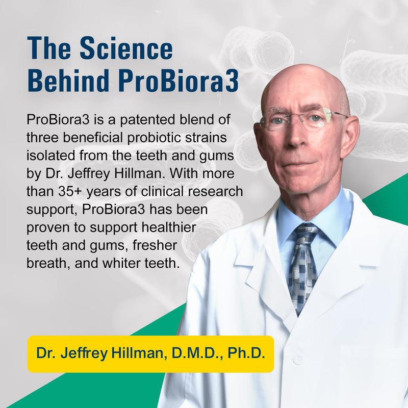 [Australia] - ProBiora Professional Strength Oral Probiotics for Teeth and Gums | Dental Probiotic for Oral Health | Bad Breath Treatment for Adults | Tooth Whitening | ProBiora3 Probiotic Blend | 90 Mint Tablets Gentle Mint 