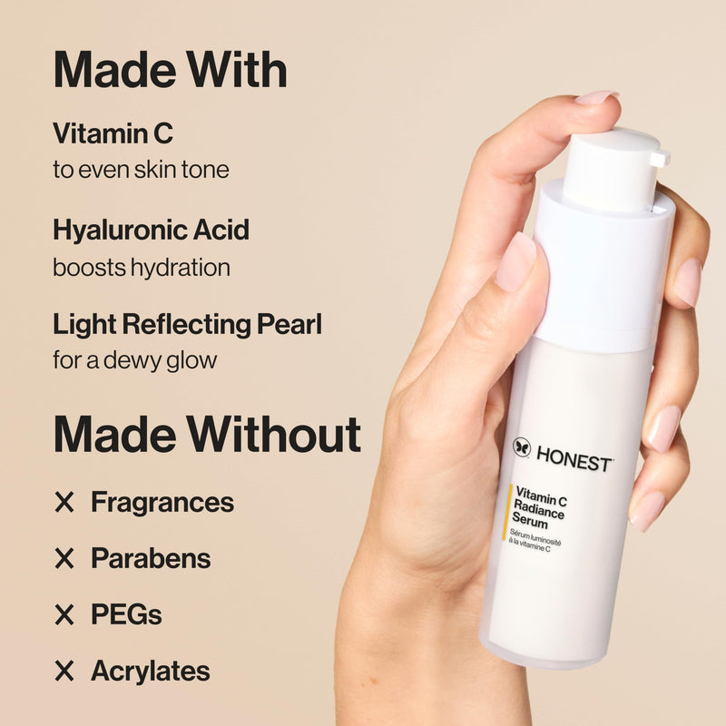 Honest Beauty Vitamin C Radiance Serum, Sensitive Skin, Unscented, 1 fl oz