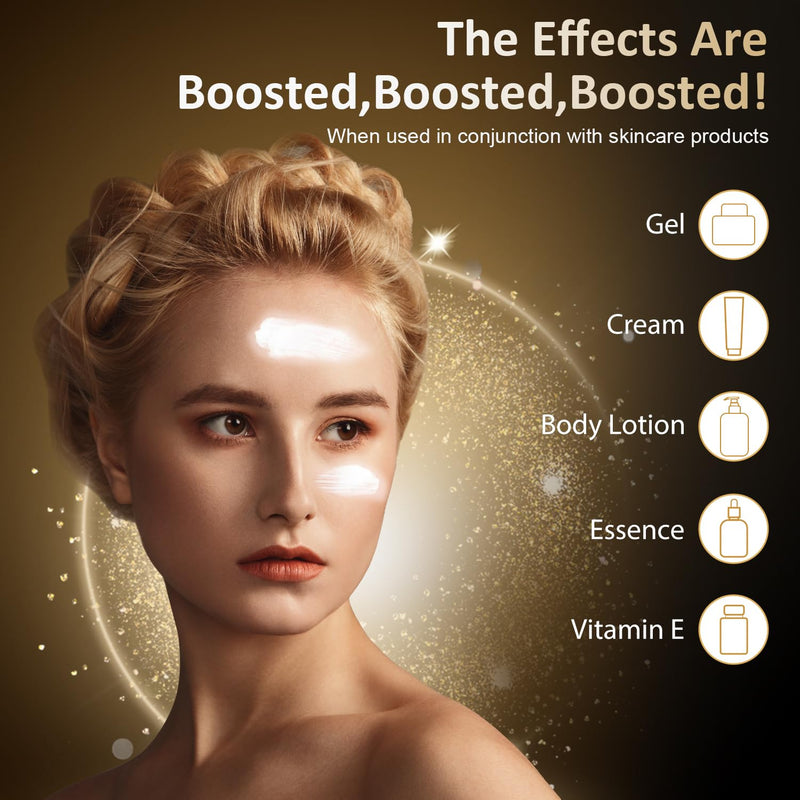 Facial Massager Red-Light-Therapy-for-Face, Neck Skin- Face Wand Tool, TENS L E D Facial Beauty Device Portable at-Home Face Tool for Skin Care