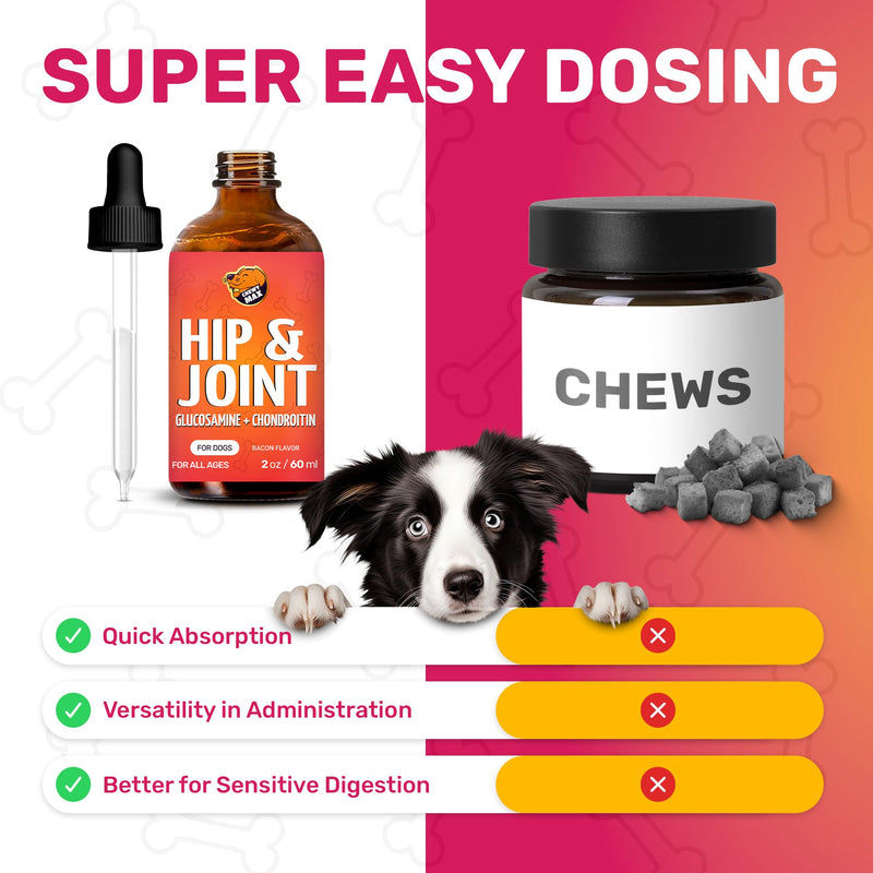 Glucosamine for Dogs | Hip and Joint Supplement | Glucosamine Chondroitin for Dogs | 2 Oz - PawsPlanet Australia