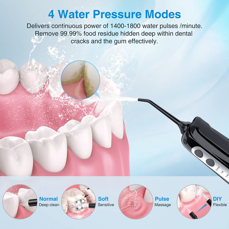 [Australia] - Cordless Water Dental Flosser Teeth Cleaner, INSMART Professional 300ML Tank DIY Mode USB Rechargeable Dental Oral Irrigator for Home and Travel, IPX7 Waterproof 4 Modes Irrigate for Oral Care Blue 