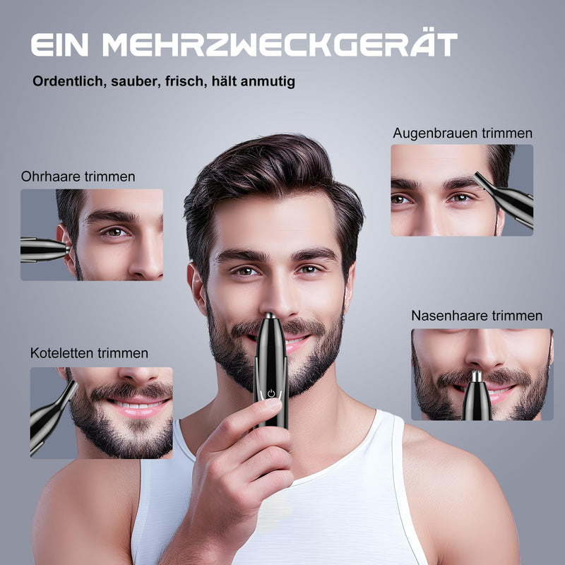 [Australia] - Nose Hair Trimmer Nose Hair Trimmer Ear Hair Trimmer, 2 in 1 Professional Nose Trimmer - Pain-Free Men and Women Nose Hair Remover, IPX7 Waterproof Double Blades, Easy to Carry XJQ-3011 
