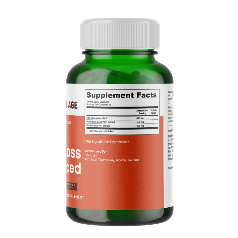 [Australia] - INFINITE AGE 1250mg Sea Moss Advanced Superfood Capsules, 60 Count - High-Potency, Vegan, Made in The USA - Irish Seamoss, Bladderwrack, Burdock Root - Overall Health, Immunity Support 60 Count (Pack of 1) 