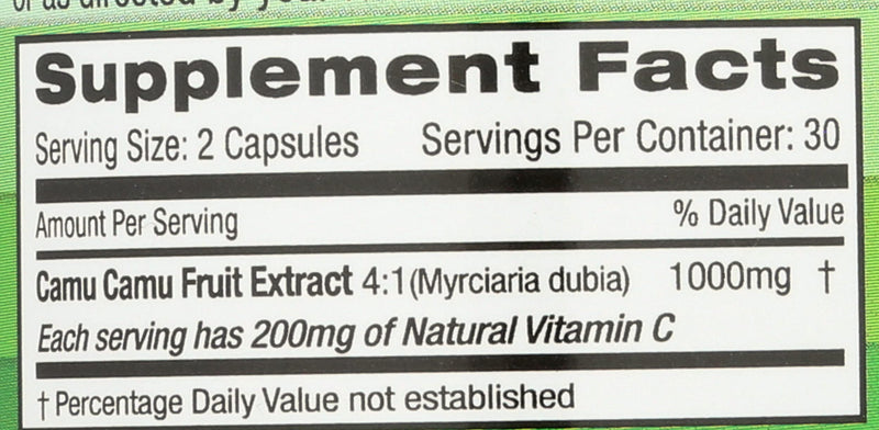 Emerald Labs Camu Camu - Plant-Sourced Vitamin C, Bioflavonoids, Amino Acids & B Vitamins - Gluten-Free, Vegan - 60 Vegetable Capsules (30-Day Supply) | Plant-Sourced Vitamin C, Bioflavonoids, Amino Acids & B Vitamins, Gluten-Free, Vegan