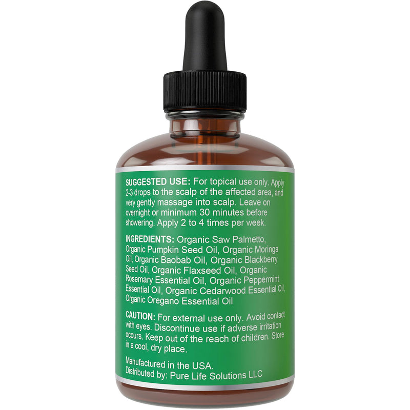 Saw Palmetto Serum for Hair Growth and Thickening - With Rosemary, Peppermint, Pumpkin Seed Oils. Vegan Moisturizing and Strengthening Scalp Treatment for Women, Men, Weak, Dry, Frizzy Hair 2oz | Pumpkin Seed Oil, Vegan Thickening, Moisturizing, Streng...