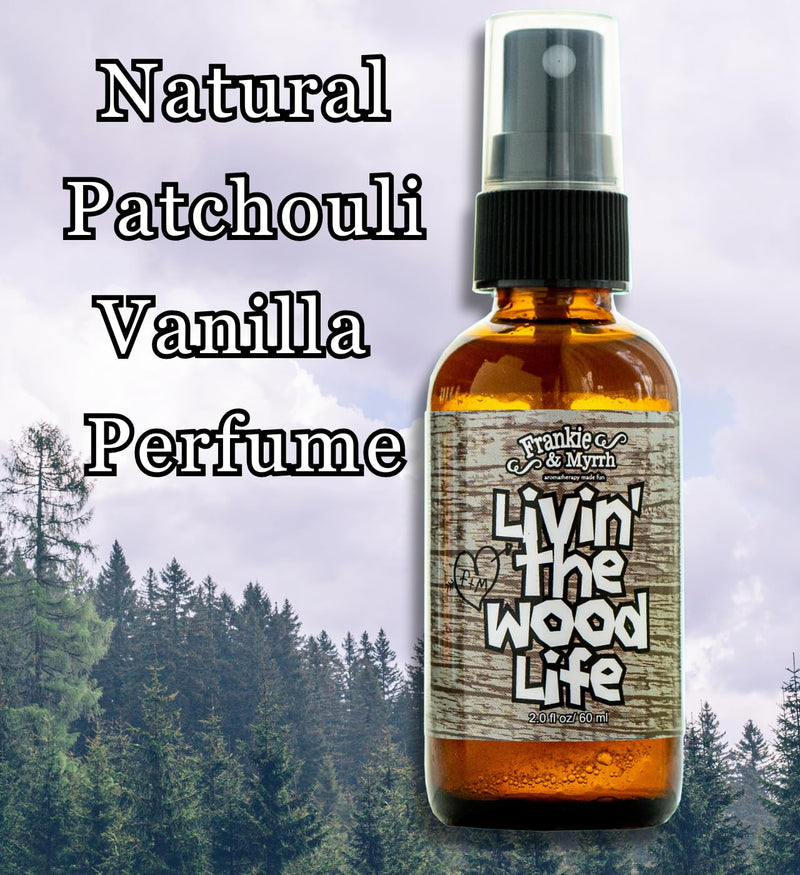 Frankie & Myrrh Livin' The Wood Life Aromatherapy Spray - Patchouli, Vanilla, Sandalwood, Cedar. Relaxation and Meditation Essential Oil Freshwater Mist. 100% Pure Oils. Patchouli, Vanilla, Cedar, Sandalwood 2 Fl Oz (Pack of 1)