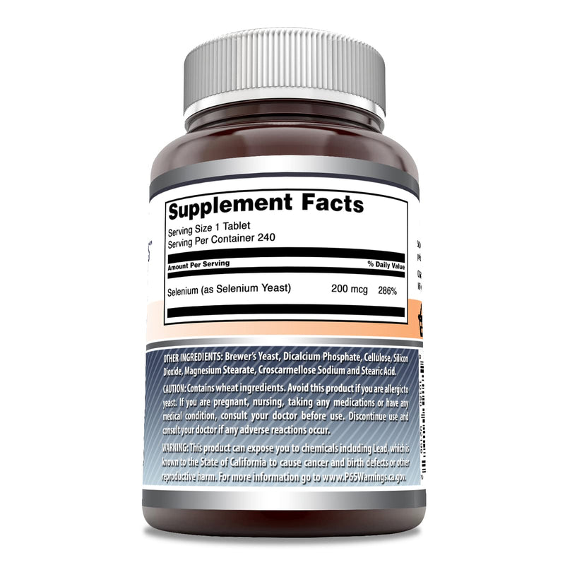 [Australia] - Amazing Formulas Selenium 200 mcg 240 Tablets Supplement | Non-GMO | Gluten Free | Made in USA 240 Count 