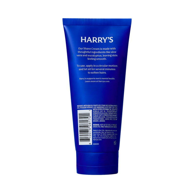 [Australia] - Harry's Shaving Cream for Men with Aloe and Eucalyptus - (2 Pack) 6 oz - Conditions Skin and Softens Facial Hair for Shaving - Safe for Sensitive Skin 6 Ounce (Pack of 2) 
