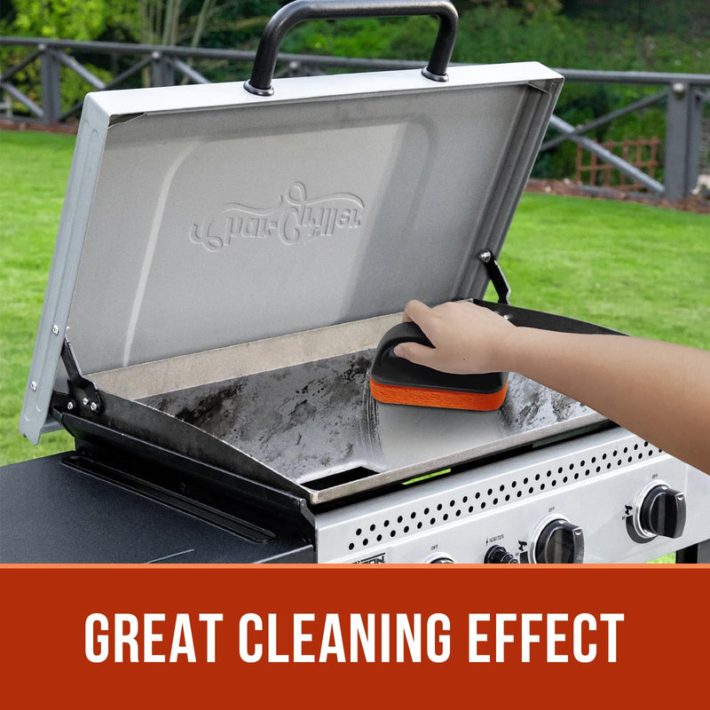 [Australia] - 6-Piece Griddle Cleaning Kit for Blackstone, Flat Top Grill Cleaning Kit Non-Scratch Scouring Pads for Kitchen - 5 Scrubber Pads and 1 Handle Orange Orange-6pcs 
