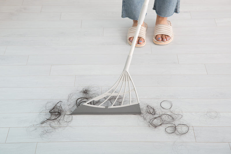 [Australia] - Original Broombi - All-Surface Silicone Broom, Squeegee, Pet Hair Remover - Smart Broom for Indoor Cleaning - Cleans Glass, Fine Dust, Hair, Liquids - for Smooth Floors, Rugs, Windows (Grey) Gray 