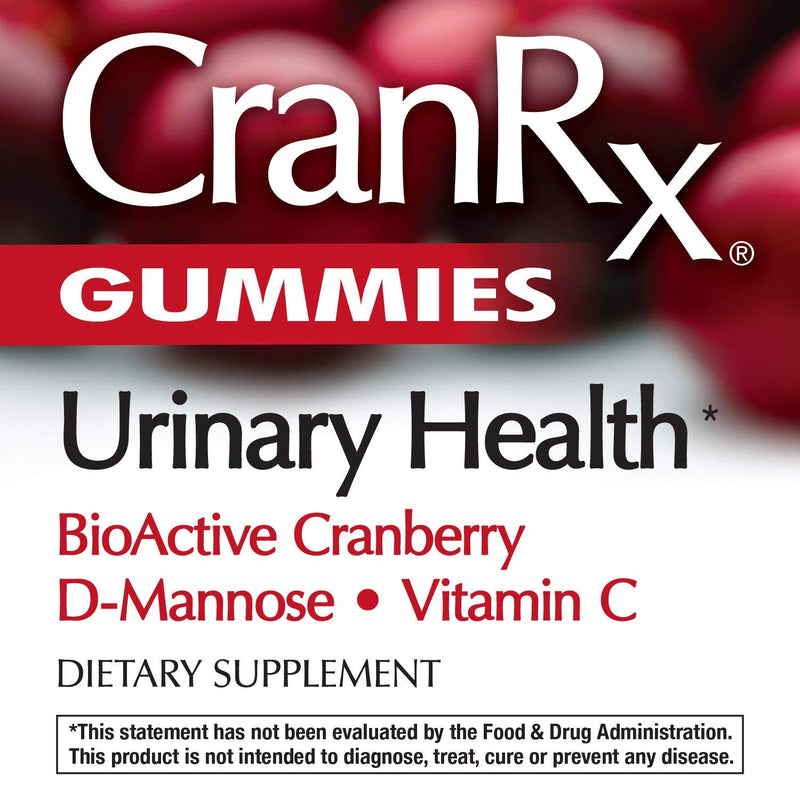 [Australia] - Nature's Way CranRx Cranberry Gummies, Urinary Tract Health Support* Supplement with D-Mannose + Vitamin C, 60 Gummies 