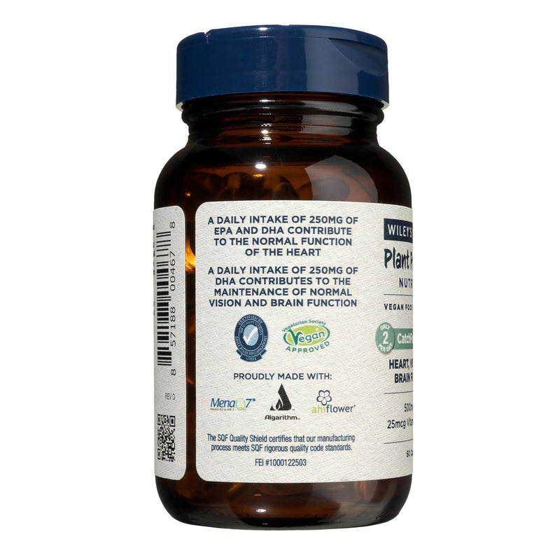 Wiley's Finest CatchFree Omega - Vegan, Non-GMO Fish Oil Alternative - Full Spectrum Omega-3 Liquid Supplement with Organic Plant-Based Algae Oil - 60 Softgels (60 Servings)