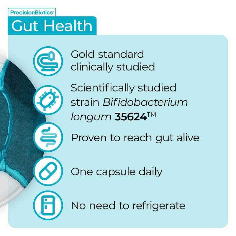 Alflorex Original - Daily Gut Health Probiotics - Contains Bifidobacterium Longum Bacterial Culture Strain 35624 - No Refrigeration Required - 60 Capsules