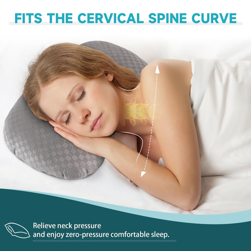 [Australia] - Ear Piercing Pillow with an Ear Hole, Cotton and Polyester Side Sleeping Pillow for CNH and Ear Pain Ear Inflammation Pressure Sores for Side Sleepers, Ear Guard Pillow (Light Grey) Light Grey 
