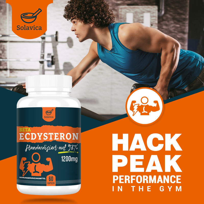 [Australia] - Beta Ecdysterone Supplement 1200 mg per Serving - 98% Maximum Purity of Ecdysterone 60 Count 60 Count (Pack of 1) 