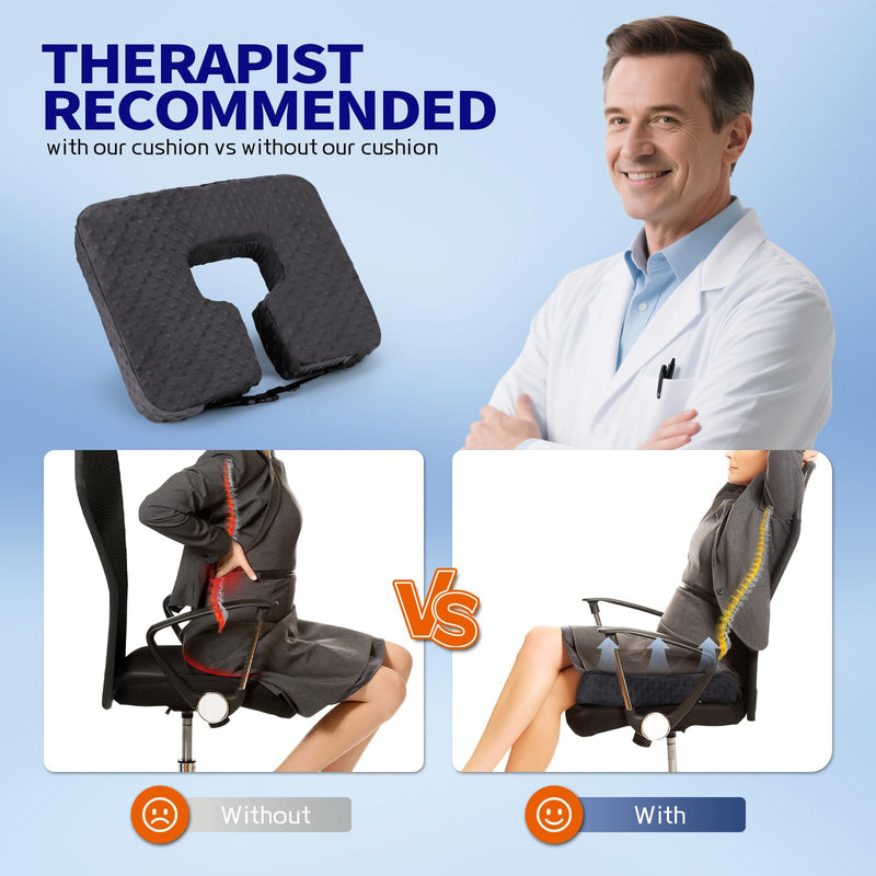[Australia] - Donut Pillow, Hemorrhoid Pillow for Relieve Tailbone, Sciatica, Hemorrhoid Pain, Ergonomic U-Shaped Cushion with Hollow Zone, Portable Seat Cushion Suitable for Wheelchair, Car Seat, Long Flights 
