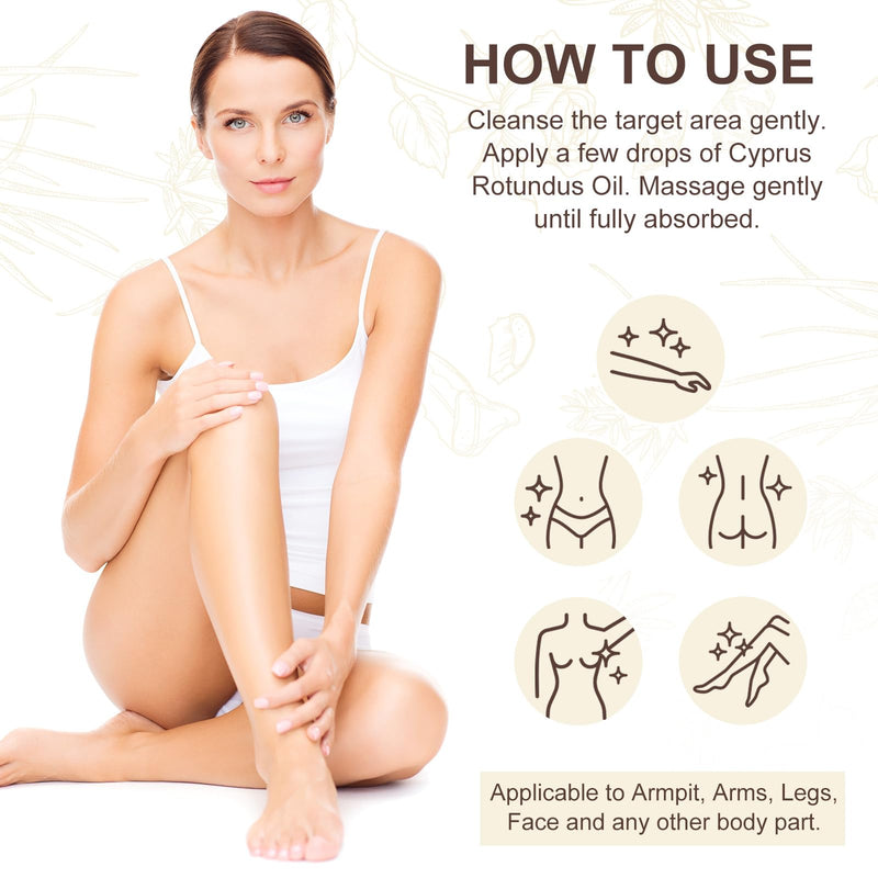 2PCS Cyperus Rotundus Oil, Natural Cyperus Rotundus Oil For Hair Removal, Reduces Unwanted Hair Growth, Moisturizes & Soothes The Skin, Suitable For All Skin Types 2.02 Fl Oz (Pack of 2)
