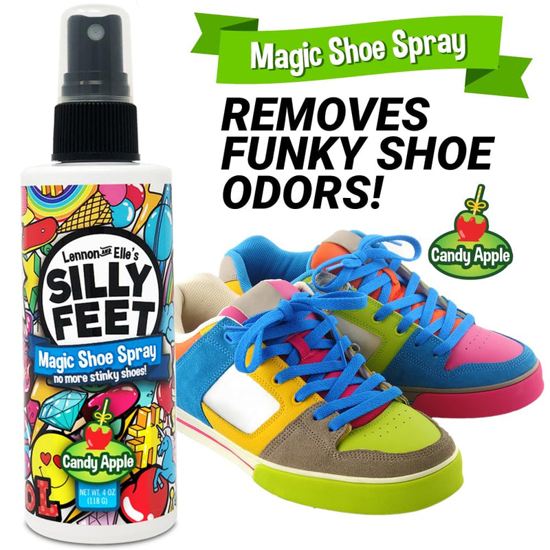 Foot and Shoe Deodorizer Spray, Extra-Strength Odor Eliminator for Smelly Shoes, Kids’ Feet, and Sweat, Candy Apple Scent, Alternative to Powder for Odor Control