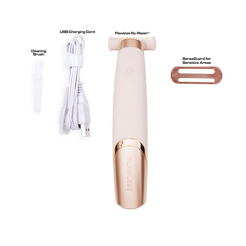 [Australia] - Finishing Touch Flawless Nu Razor Portable Cordless Rechargeable Electric Razor 4 Piece Set 
