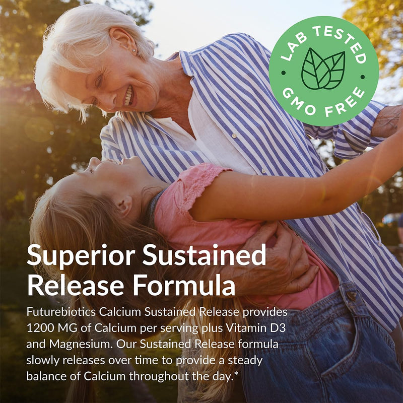 [Australia] - Futurebiotics Calcium 1200 MG Per Serving Sustained Release with Vitamin D3 1000 IU Per Serving Non-GMO, 90 Vegetarian Tablets 90 Count (Pack of 1) 
