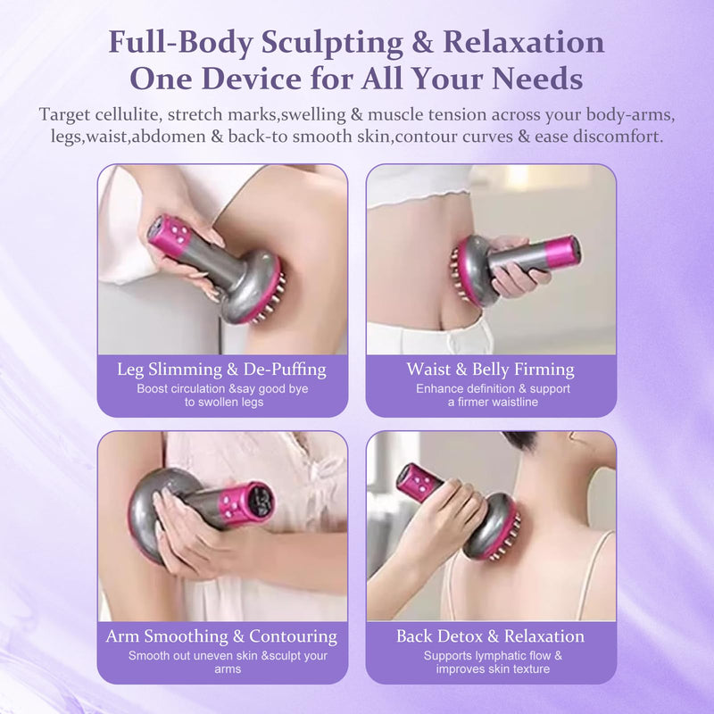 [Australia] - Lymphatic Drainage Massager，Help Reduce Stretch Mark, Cellulite, for Belly、 Neck、 Leg 、Hip Arm ，Improves Absorption of Skincare Body Oil Serum, Stretch Mark Creams and Stretch Mark Lotions (Purple) Purple 