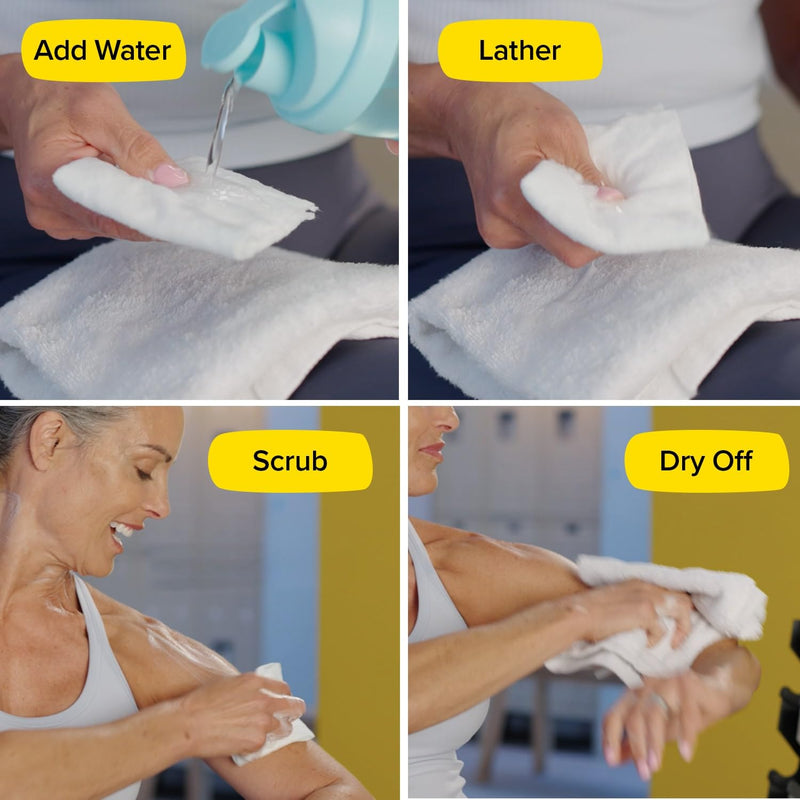 [Australia] - Skunky Disposable Rinse-Free Bathing Sponge Wipes, AS-SEEN-ON-TV, Cleans Without a Shower, Just Add Water, Lather, Scrub & Dry With No Sticky Residue, Gym, Elder Care, Kids & More White 25 Count (Pack of 1) 