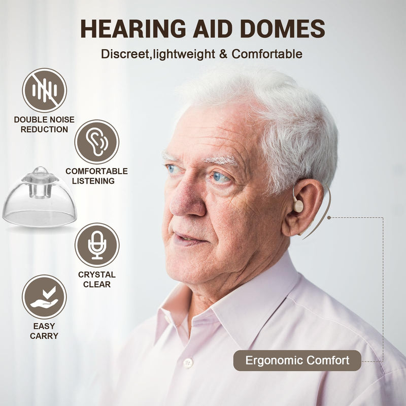 Leogony Hearing Aid Domes for Oticon Replacements, Vent Bass Domes Hearing Aid Accessories (2 Pack） (10mm Double) 10mm Double