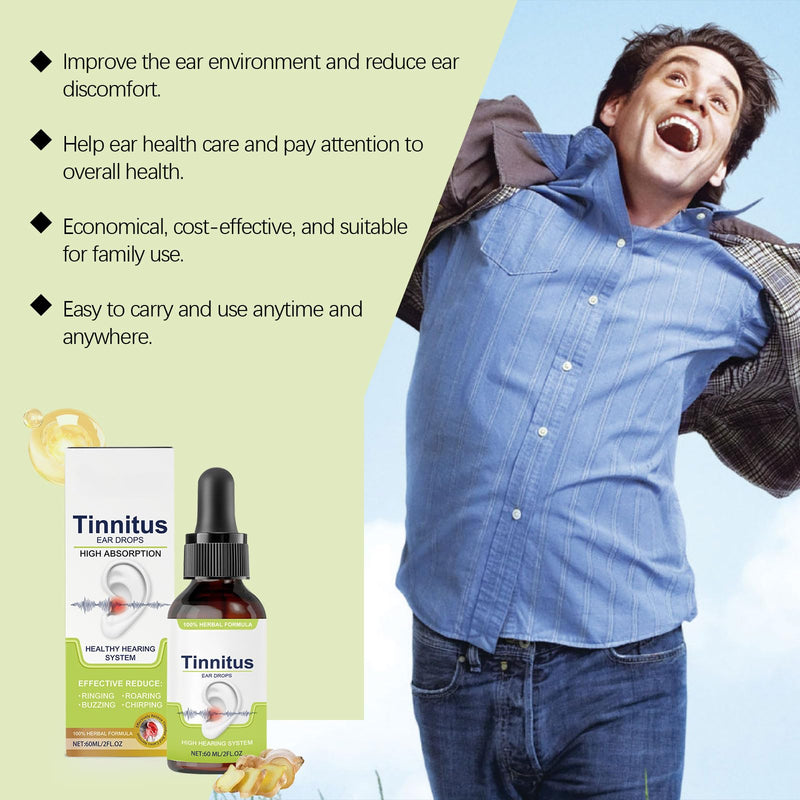 [Australia] - Tinnitus Relief for Ringing Ears - Ear Drops to Reduce Noise, Soothe Clogged Ears and Promote Clear Hearing, Plant-Based FormulaÔºà60ML/2FL.OZÔºâ 