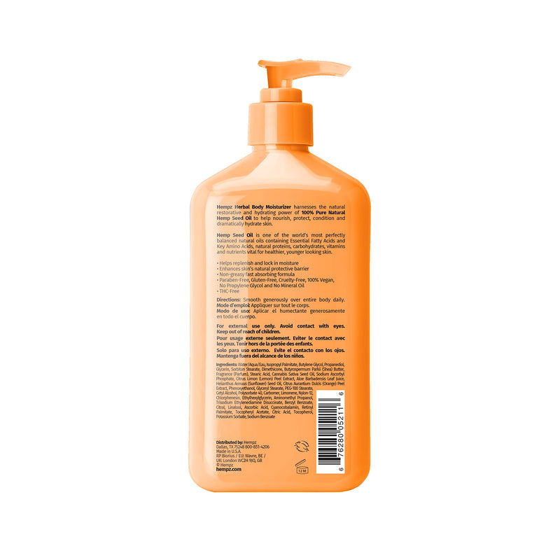 Hempz Body Lotion - Citrus Blossom Limited Edition Daily Moisturizing Cream with Vitamin C, Shea Butter, Aloe, Orange Extract, Hemp Seed Oil Body Moisturizer -17 Fl Oz | Daily Moisturizing Cream with Vitamin C, Brighten Skin, 48-Hour Hydration, Shea Bu...