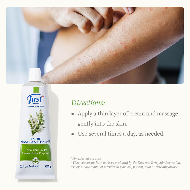 [Australia] - Swiss Just Tea Tree Oil, Manuka Honey and Rosalina Herbal Cream 60g. 