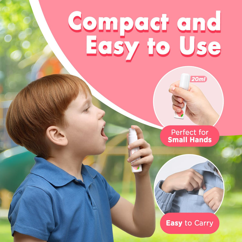 Mouth Spray for Kids Toddler Toothpaste Helper Fluoride Free Baby Toothpaste Cavity Protection Oral Care with Natural P113+ Antibacterial Peptide for Newborns to Age 12(Strawberry) Strawberry