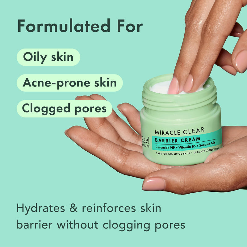 Rael Korean Skin Care - Face Moisturizer, Miracle Clear Barrier Cream (1.8 oz), Blackhead Remover, Pore Control Clay Mask (3.4 fl. oz), Face Wash, Exfoliating Cleanser (5.1 fl. oz)