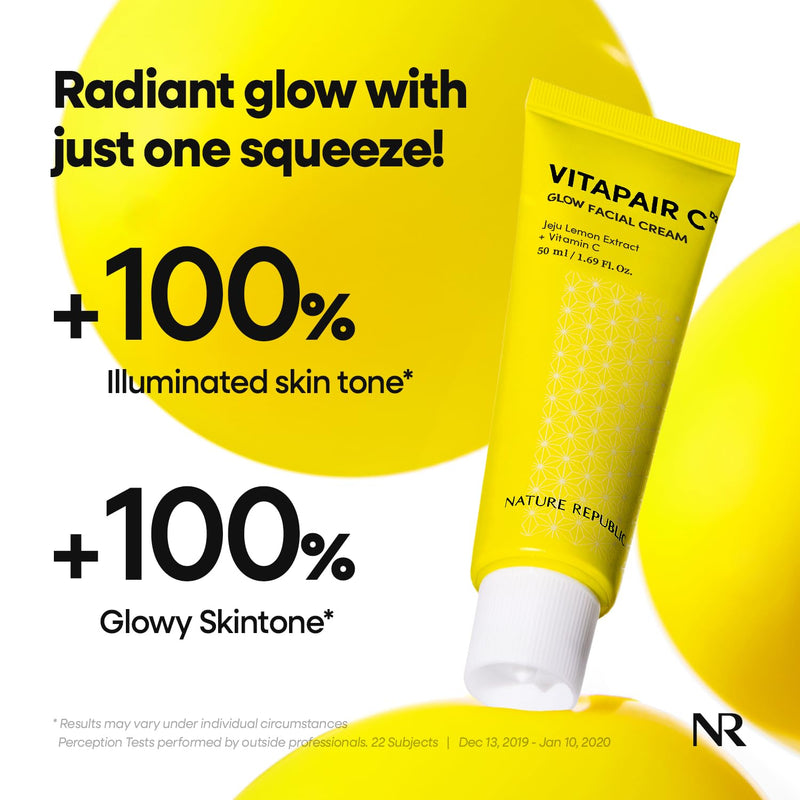 Nature Republic Vitapair C Glow Facial Cream | Vitamin Moisturizer for Radiance & Glow, Even-Looking Skin Tone, Long-Lasting Hydration Gel Texture, 50ml / 1.69 fl oz Unscented Cream
