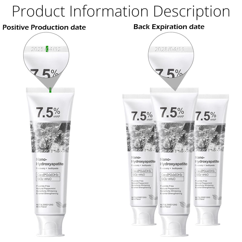 [Australia] - Hydroxyapatite Toothpastes for Enamel Protection and Tooth Strengthening, Gentle Mint, Safe for Sensitive Teeth, Daily Oral Care for Fresh Breath & Oral Health (4) 4 