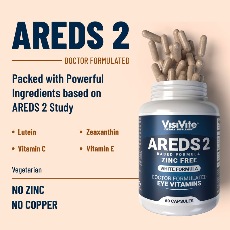 [Australia] - Zinc Free AREDS 2 Eye Vitamins - Zinc Free Eye Vitamins - Zeaxanthin Plus Lutein Eye Vitamins - Soy-Free VCaps - No Zinc and Copper 