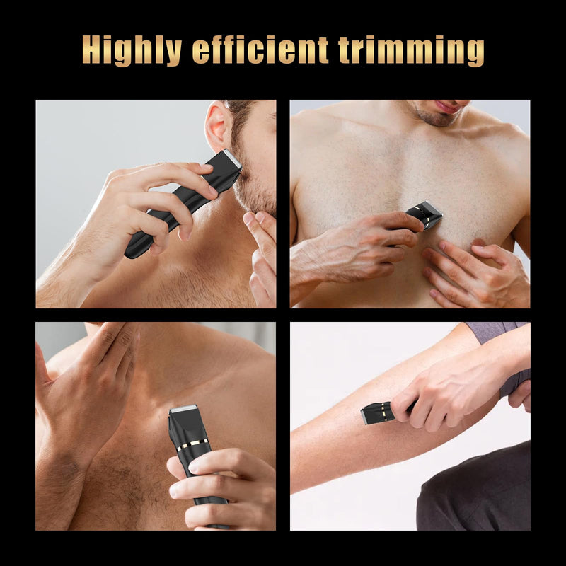 [Australia] - Electric Body Hair Trimmer for Men and Women - Groin Trimmer, Bikini Shaver, Wet/Dry Groomer with Replaceable Ceramic Blade Heads, Type-C Recharge Dock, and Waterproof Hygiene Razor 