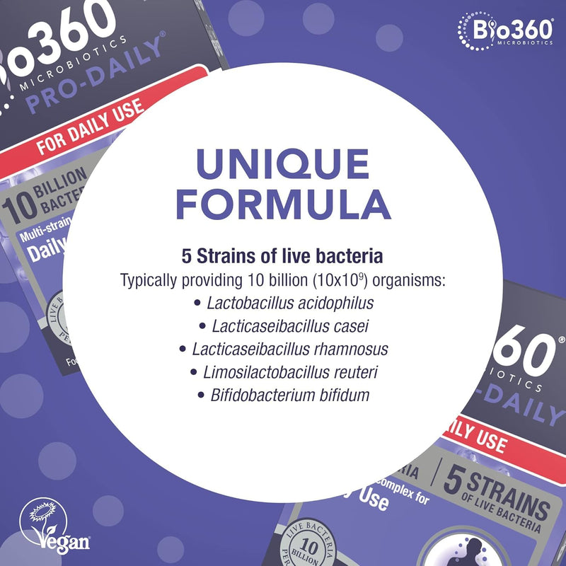 Natures Aid Bio360 Pro-Daily (10 Billion Bacteria) 30 Capsules (Pack of 5)