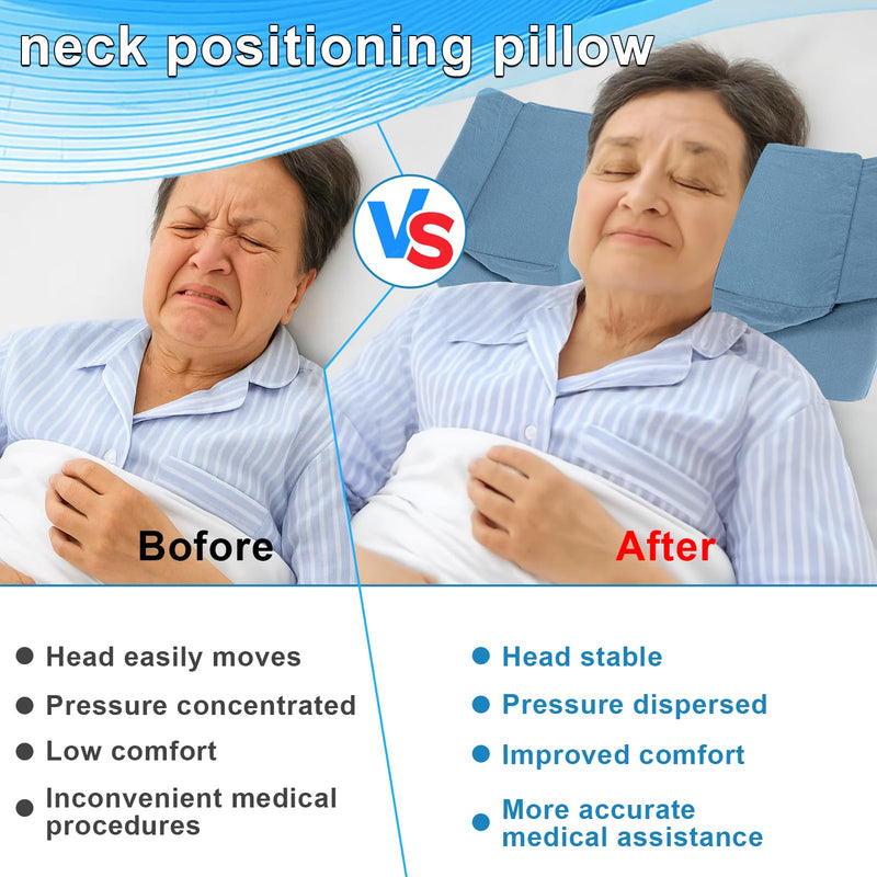 [Australia] - Neck Stabilizer for Sleeping, Wheelchair Headrest, Head Positioning Pillow to Keep Head Straight, Support Pillows for Sleeping Upright, Back Sleeping Pillow for Adults, Elderly, Bedridden 