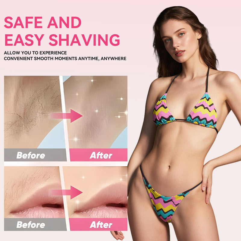 [Australia] - Bikini Trimmer for Women 2 in 1 Electric Razors IPX7 Waterproof Wet & Dry Use Womens Electric Razor Dual Head Shaver for Bikini Underarm Leg Arm Body Face, Pink 