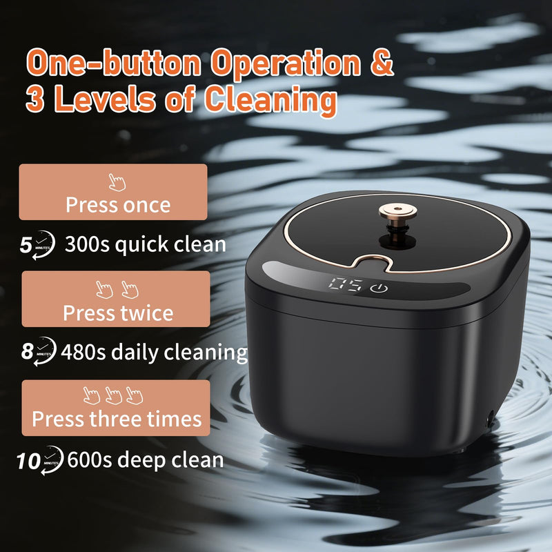 [Australia] - Ultrasonic Retainer Cleaner Machine, Dental Cleaning Pod, 45kHz Retainer Cleaning with 230ML Capacity for Dentures, Aligner, Mouth Guards, Braces, Jewelry, Nightguard & All Dental Appliances 