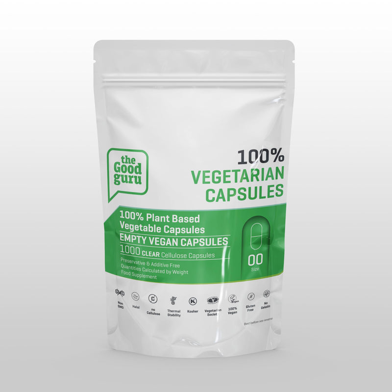 Vegetarian Empty Clear Capsules - Size 00-1000 Count - Vegan Plant Based Capsule Compatible with Capsule Filling Machine (Transparent)