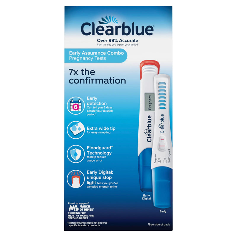 Clearblue Early Pregnancy Test Kit, At-Home Pregnancy Test Kit for Women, hCG Hormone Pregnancy Tests with Easy-to-Read Results, 7 Tests 7 Count