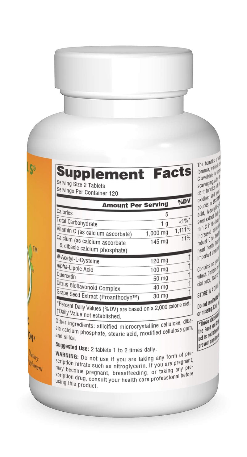 Source Naturals Systemic C, 500mg - 240 Tablets 1 240 Count (Pack of 1)