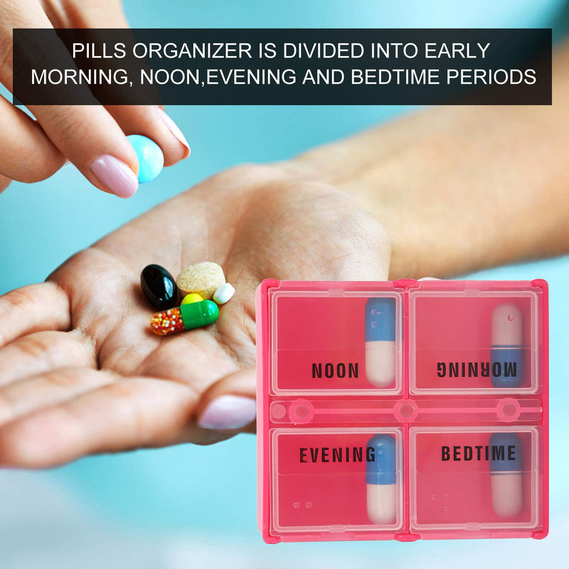 ZJchao Weekly Portable Pills Organizer Box Container 4 Times a Day Large Capacity Weekly Jewelry Case for Pills Vitamin Fish Oil Supplements