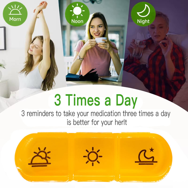 Portable Pill Organizer 3-Times-a-Day Pill Case, Weekly Medication Organizer with 21 Compartments, Travel-Friendly Medicine Box for Vitamins, Supplements, and Prescription Pills Clear