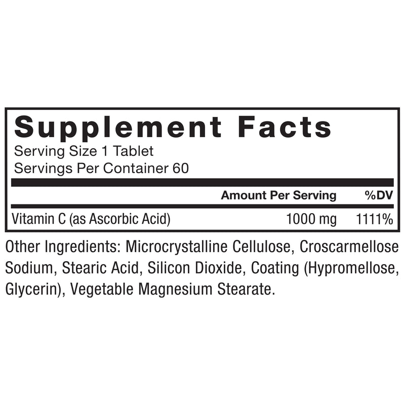 Force Factor Vitamin C 1000mg Immune Support Supplement | Vitamin C Supplement Immunity Vitamins Plus Antioxidant Support, Premium Quality, Vegan, 60 Vitamin C Tablets
