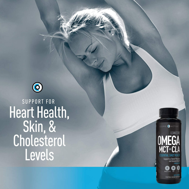 [Australia] - LEAN CORE OMEGA MCT + CLA - Stimulant Free Health Formula, Lean Muscle & Toned Physique, Omega 3-6-9 Fatty Acids - Flaxseed Fish Oil- Coconut Oil- Keto Friendly 30 Day Supply (90 Softgels) 