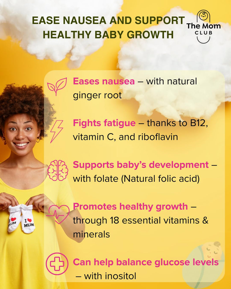 Pregnancy Vitamins for Women – 1st Trimester – Morning Sickness Relief & Baby Development – Weeks 1 to 12 – Prenatal Supplement with Folic Acid, Iron, B6 & Ginger – 30 Vegan Capsules – 1 Month Supply First trimester: Weeks 1–12